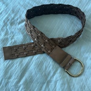 B -Low the Belt Tan Braided Belt
